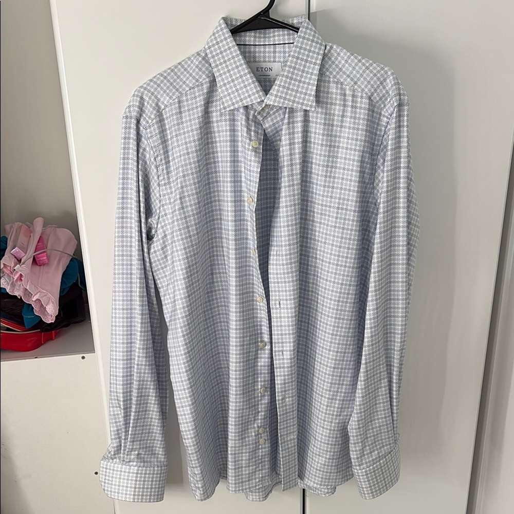 Eton Blue and White Dress shirt